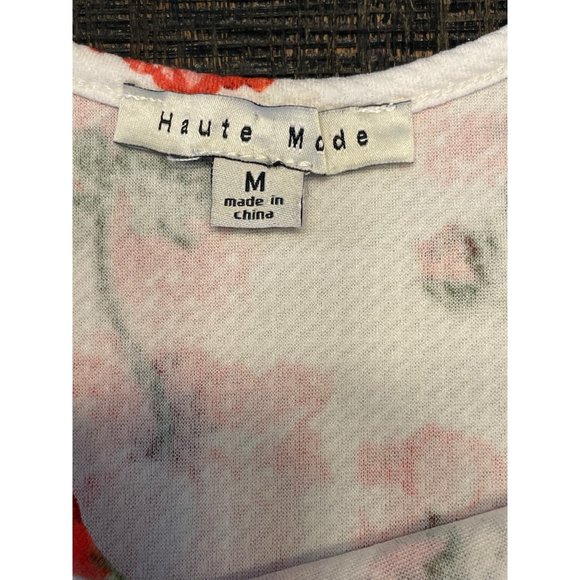 Haute Mode Size M Floral Flower Dress Pull On Pleated Skirt Sleeveless Summer - Picture 6 of 16